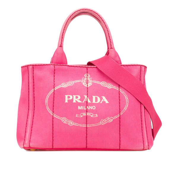 Prada Handbags - Pre-Loved Prada Small Canvas Canapa Logo Satchel